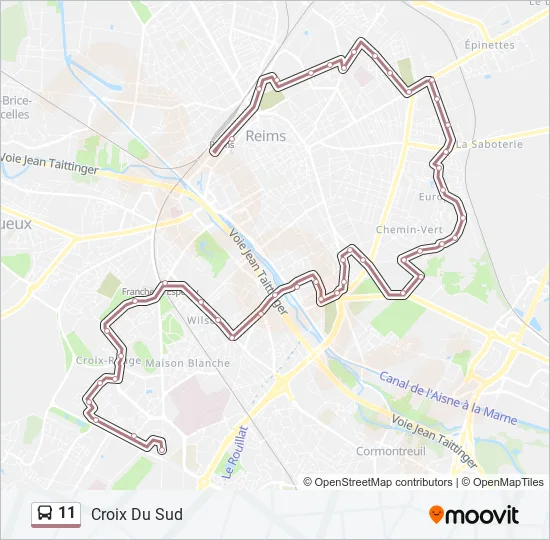 11 Bus Line Map
