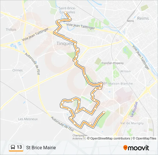 13 Bus Line Map