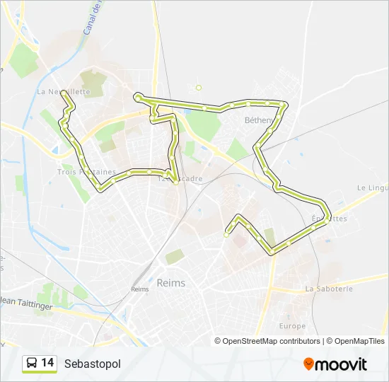 14 Bus Line Map