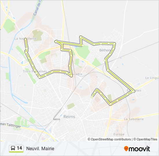 14 bus Line Map