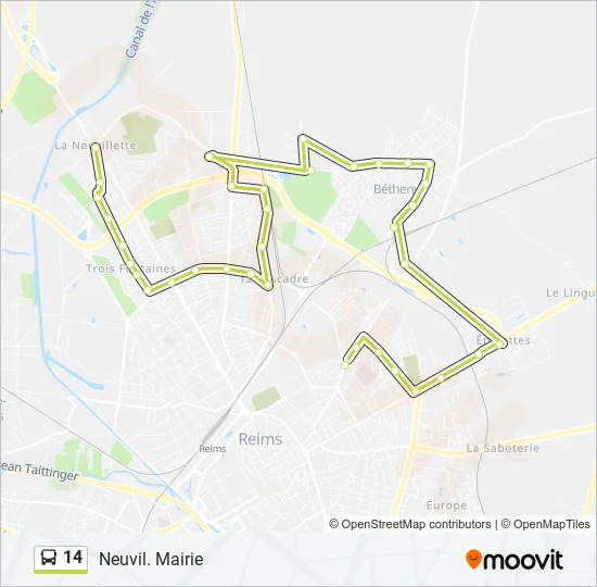 14 Bus Line Map