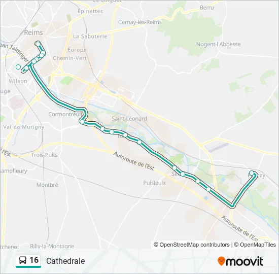 16 Bus Line Map