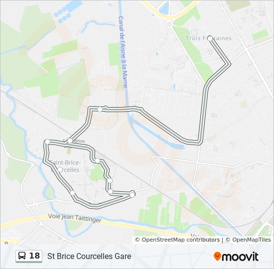 18 bus Line Map