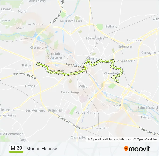 30 Bus Line Map