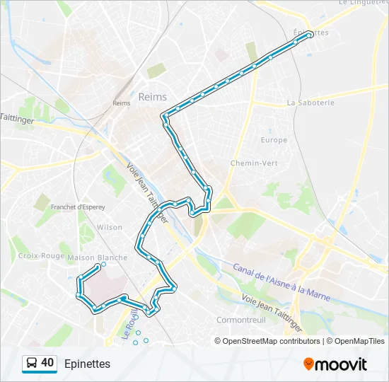40 Bus Line Map