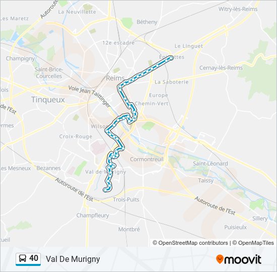 40 bus Line Map