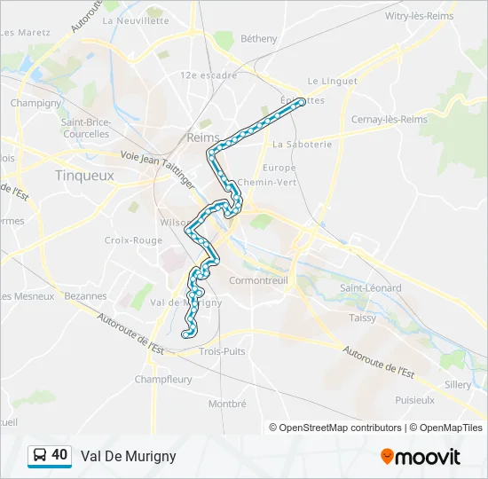 40 Bus Line Map