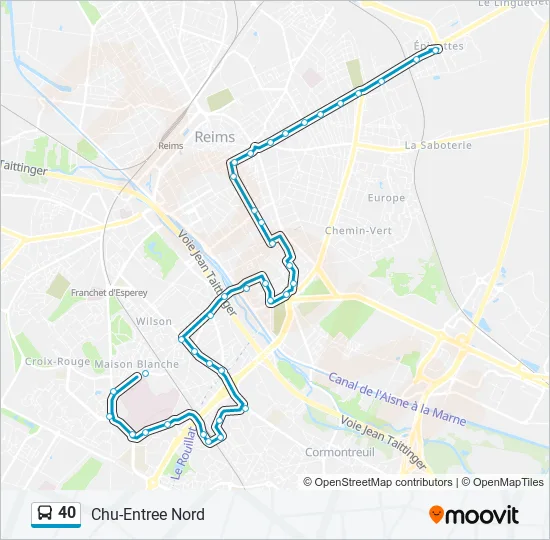 40 Bus Line Map