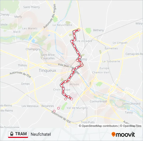 TRAM Light Rail Line Map