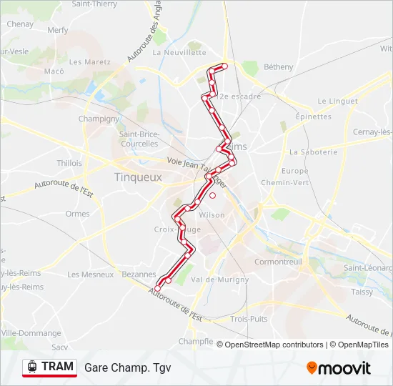TRAM Light Rail Line Map