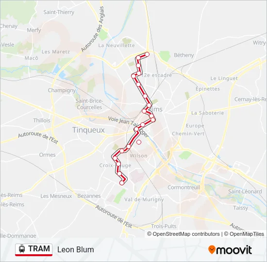 TRAM Light Rail Line Map