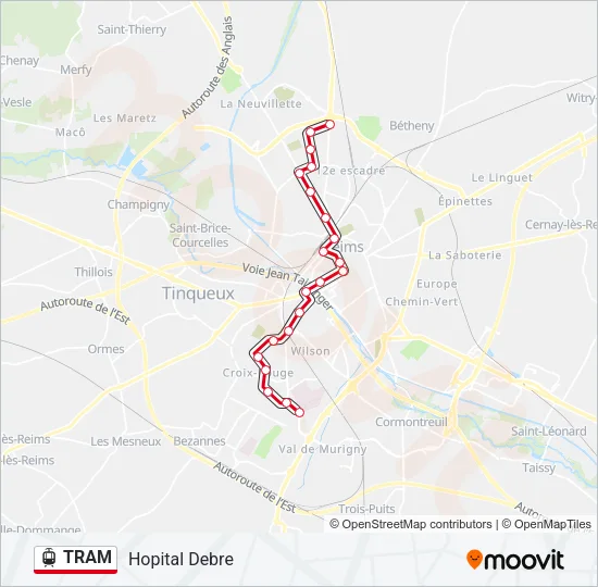 TRAM Light Rail Line Map