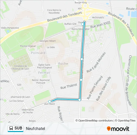SUB Bus Line Map