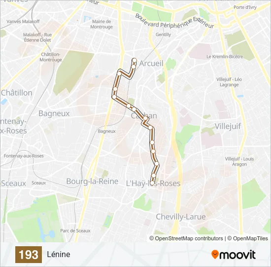 193 Bus Line Map
