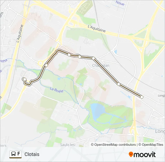 Plan de la ligne F de bus