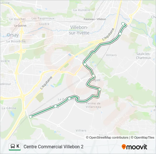 K Bus Line Map