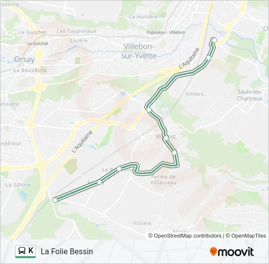K Bus Line Map
