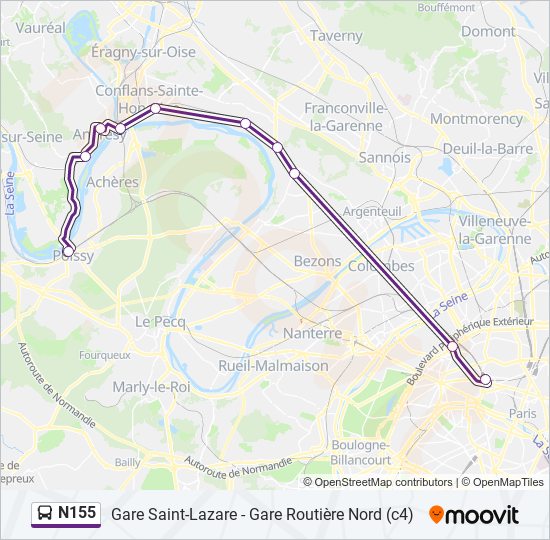 n155 Route: Schedules, Stops & Maps - Gare Routière Nord (C4) (Updated)