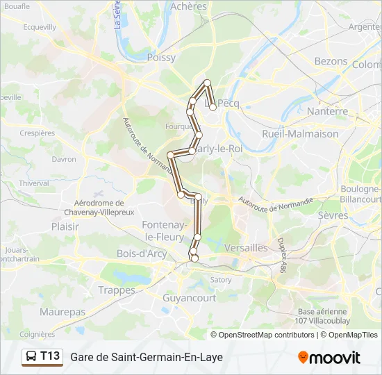 T13 Bus Line Map