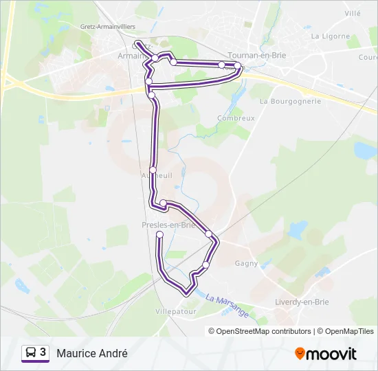 3 Bus Line Map