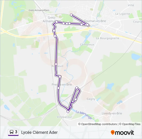 3 Bus Line Map