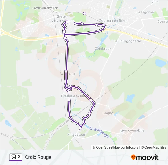 3 Bus Line Map