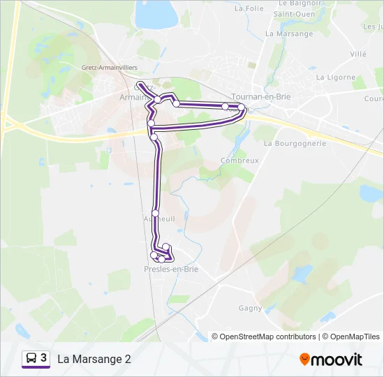 3 Bus Line Map
