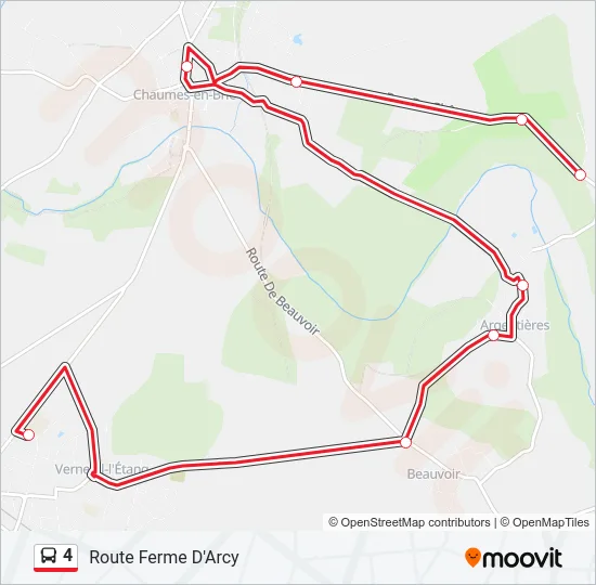 Plan de la ligne 4 de bus