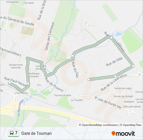 Plan de la ligne 7 de bus