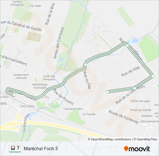 Plan de la ligne 7 de bus