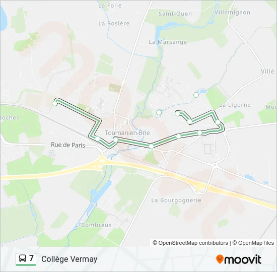 7 Bus Line Map
