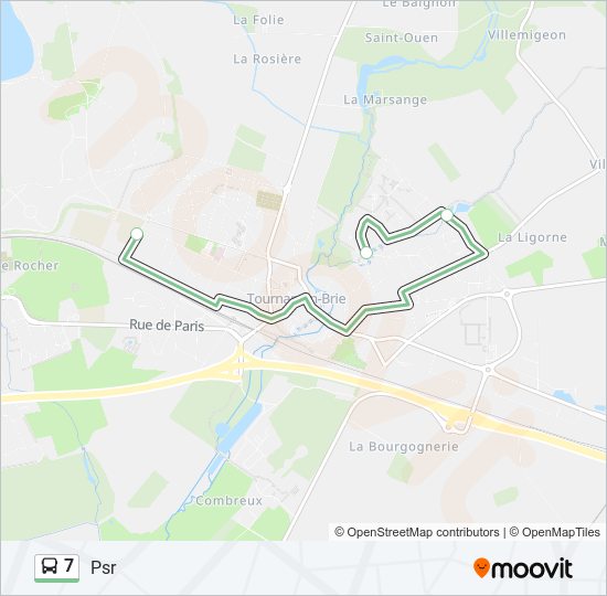 Plan de la ligne 7 de bus
