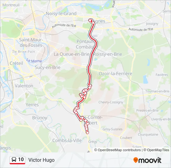 10 Bus Line Map