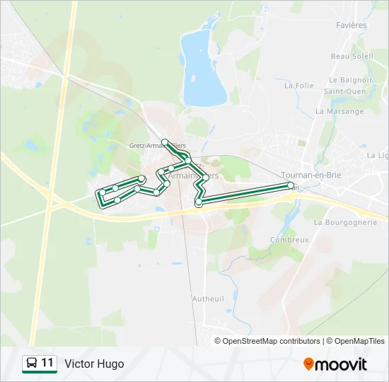 11 Bus Line Map