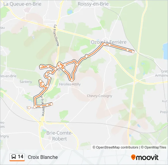 14 Bus Line Map