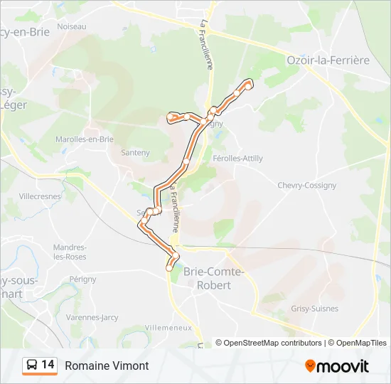 14 Bus Line Map