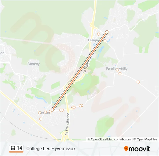 14 Bus Line Map