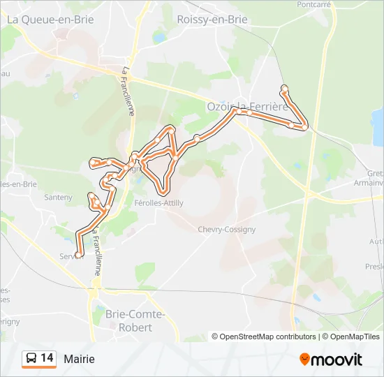 14 Bus Line Map
