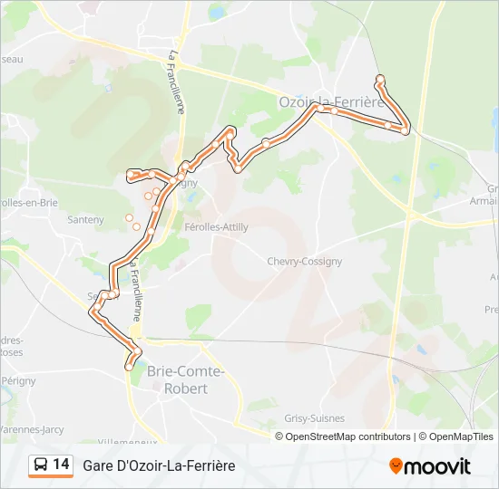 14 Bus Line Map