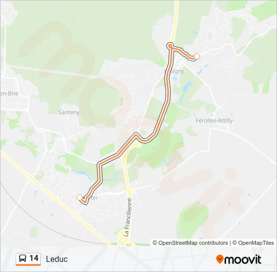 14 Bus Line Map