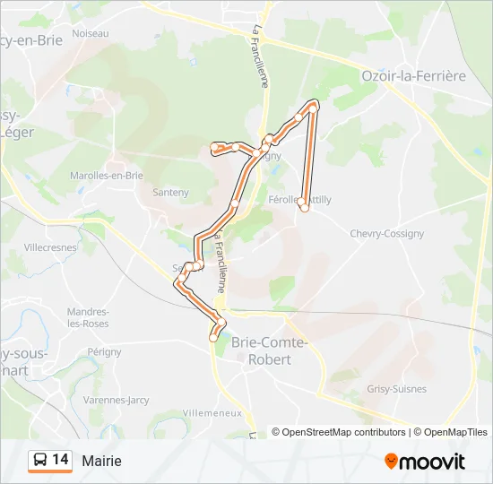 14 Bus Line Map