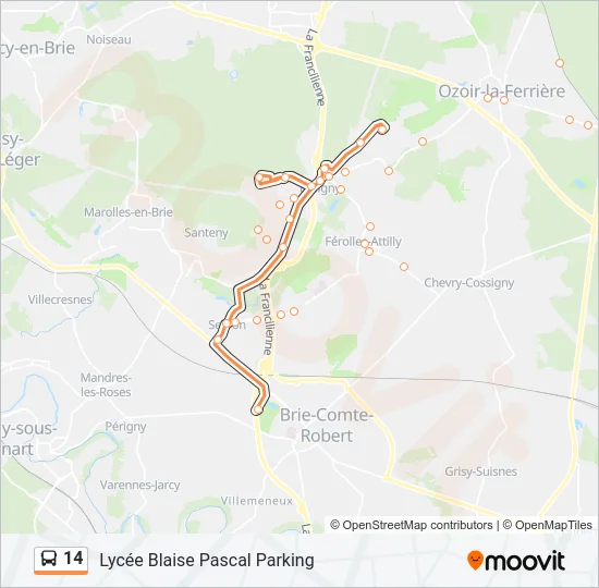 14 Bus Line Map