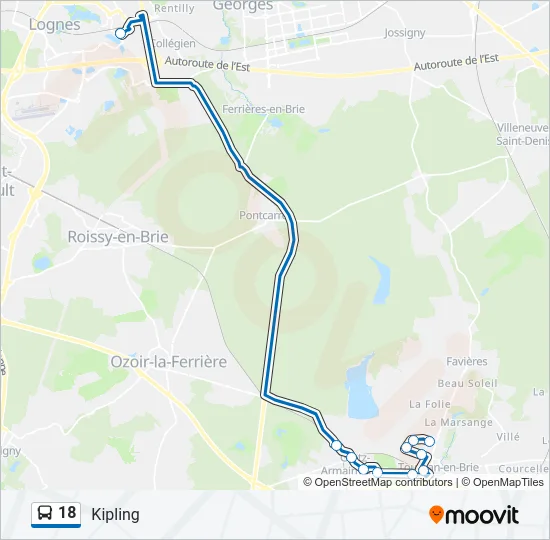 18 Bus Line Map