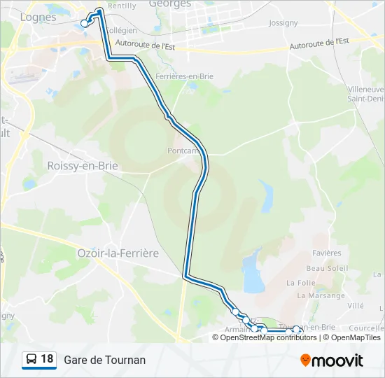 18 Bus Line Map