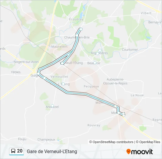 20 Bus Line Map