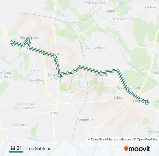 21 Bus Line Map