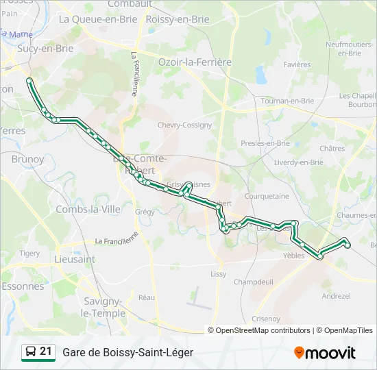 21 Bus Line Map