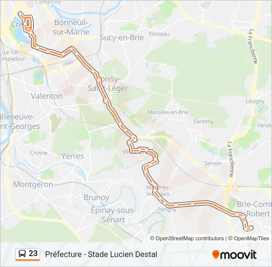 23 Bus Line Map