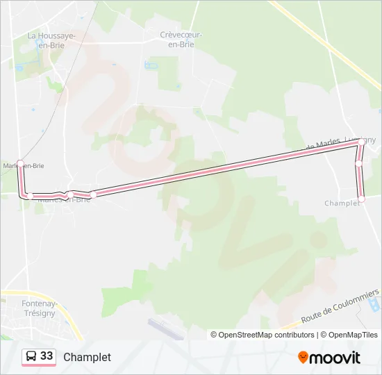 33 Bus Line Map