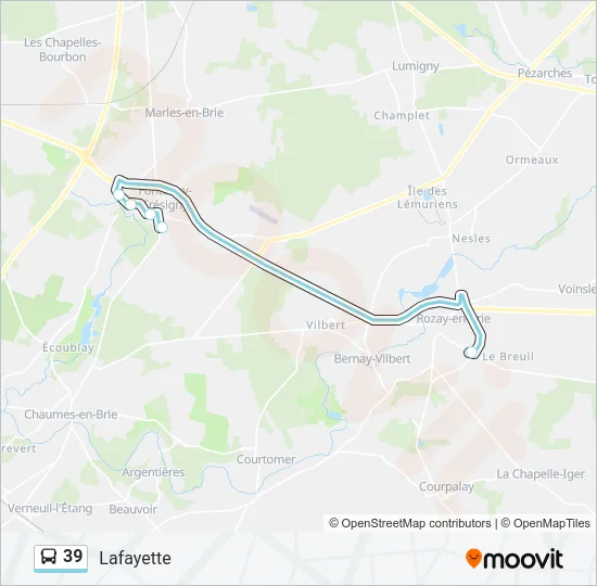 39 Bus Line Map